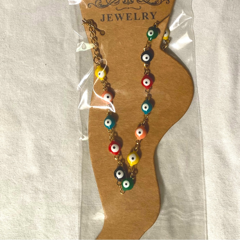 Colorful Evil Eye Beaded Anklet